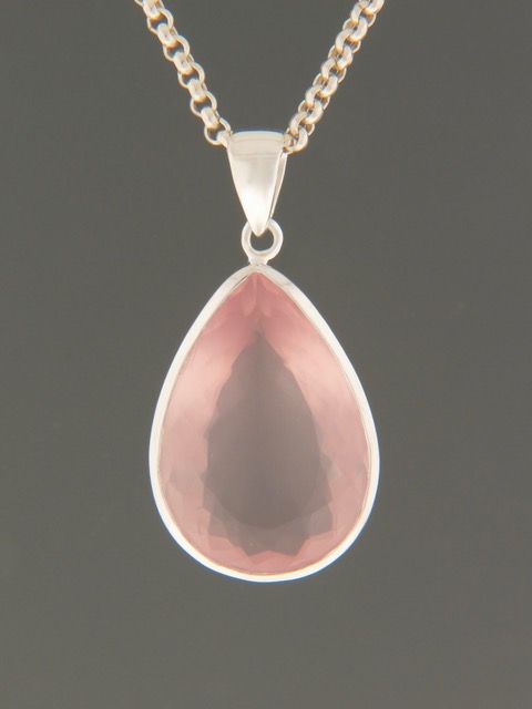 Rose Quartz Pendant - Sterling Silver - RQ322