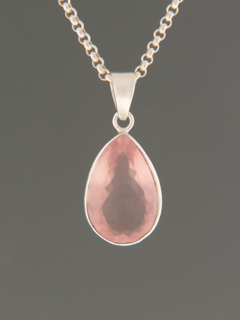 Rose Quartz Pendant - Sterling Silver - RQ323