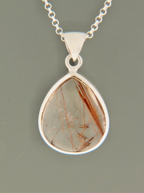 Rutile Quartz Pendant - Sterling Silver - RU307