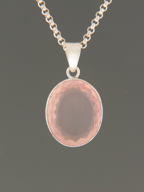 Rose Quartz Pendant - Sterling Silver - RQ324