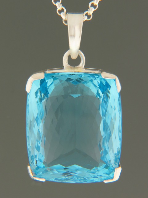 Blue Topaz Pendant - Sterling Silver - BT368