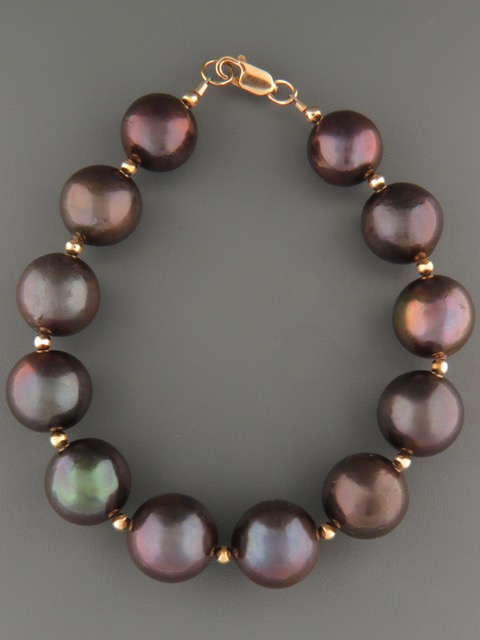 14mm dark Pacific Pearl Bracelet - Y901