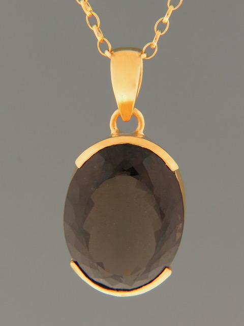 Smokey Quartz Pendant - Gold Vermeil - SQ303GV