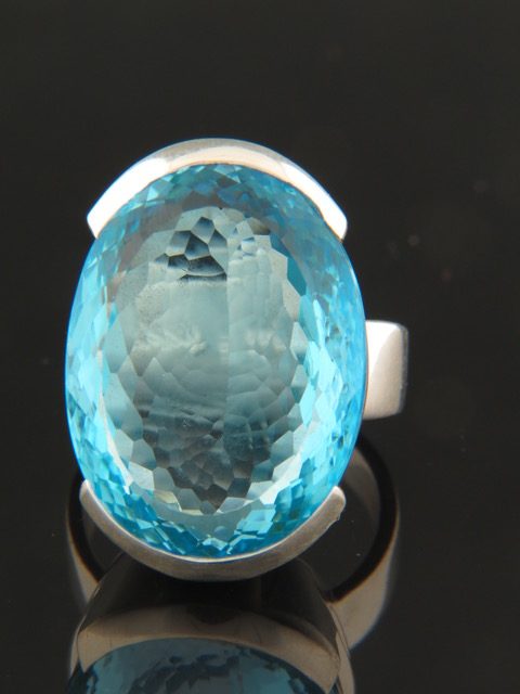 Blue Topaz Ring - Sterling Silver - BT128R