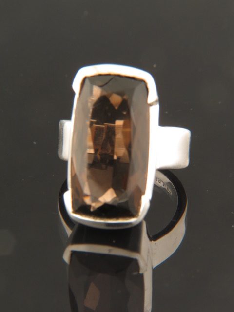 Smokey Quartz Ring - Sterling Silver - SQ104R