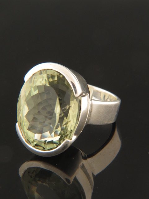 Green Amethyst (Prasiolite) Ring - Sterling Silver - PRA105R