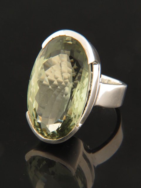 Green Amethyst (Prasiolite) Ring - Sterling Silver - PRA103R