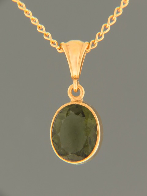 Moldavite Pendant - Gold Vermeil - MV301GV