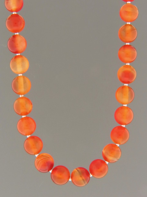 Carnelian Necklace - 10mm round stones - CAR001