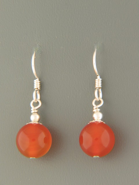 Carnelian Earrings - Sterling Silver - CAR500