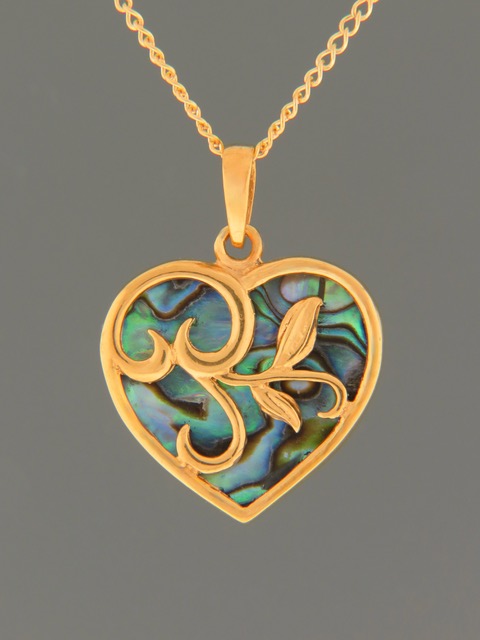 Paua Shell Pendant - Gold Vermeil - PA315GV