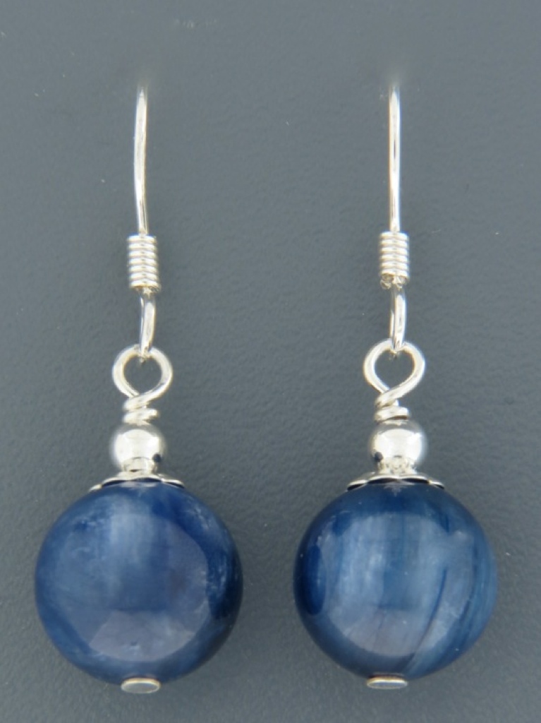 Kyanite Earrings - Sterling Silver - 10mm stones - K511