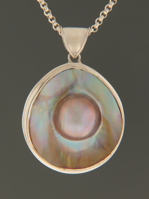 Mussel Pearl Pendant - Sterling Silver - Y350