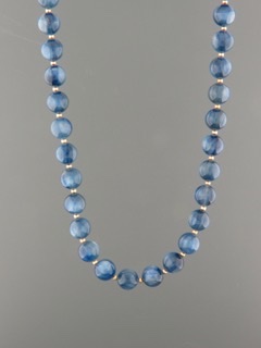 Kyanite Necklace - 8mm round stones with 2mm round beads - K008