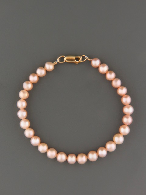 6mm pink pacific pearl bracelet - yp6b