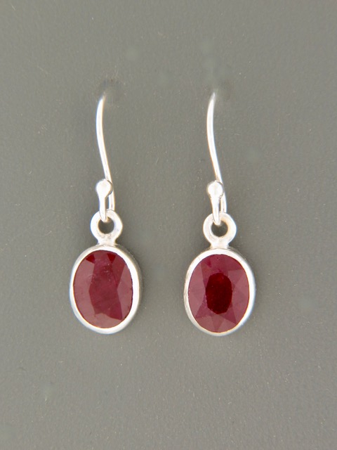 Ruby Earrings - Sterling Silver - R502