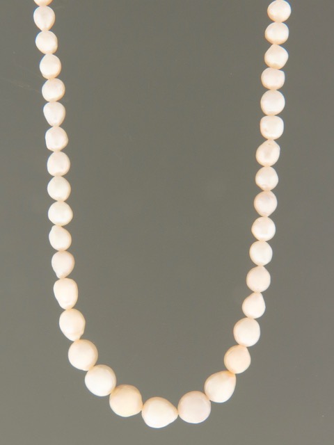 white baroque pacific pearl necklace - ywbqn