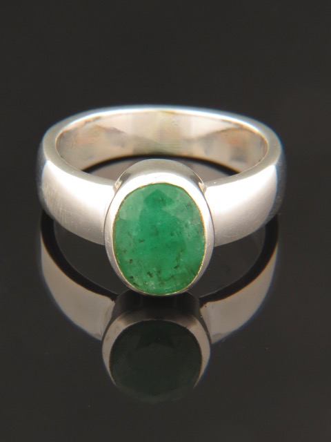 Emerald Ring - Sterling Silver - E113R