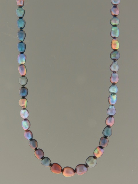 dark baroque pacific pearl necklace - ydbqn