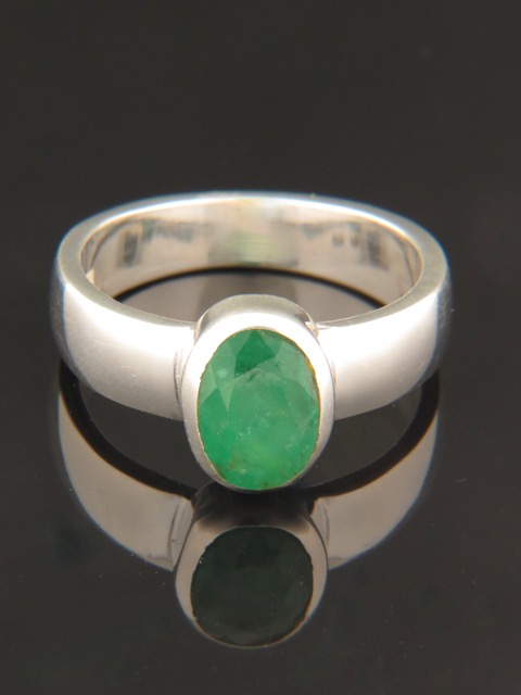 Emerald Ring - Sterling Silver - E110R