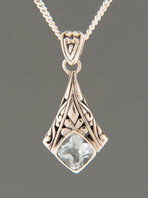 Blue Topaz Pendant - Sterling Silver - BT401