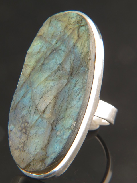Raw Labradorite Ring - Sterling Silver - LAB105R