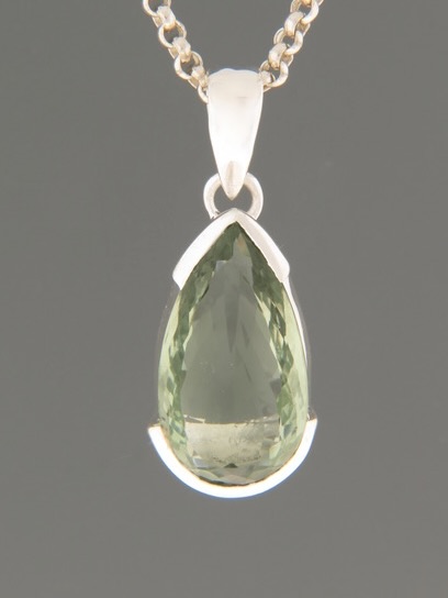 Green Amethyst (Prasiolite) Pendant - Sterling Silver - PRA304
