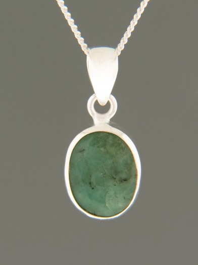 Emerald Pendant - Sterling Silver - E305