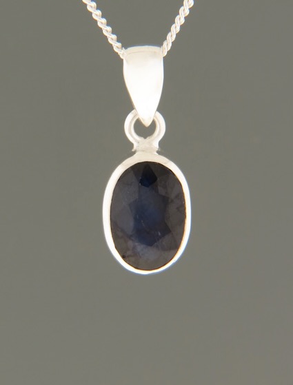 Sapphire Pendant - Sterling Silver - S301