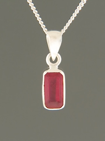 Ruby Pendant - Sterling Silver - R306
