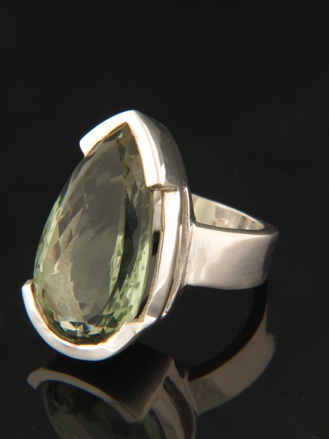 Green Amethyst (Prasiolite) Ring - Sterling Silver - PRA101R