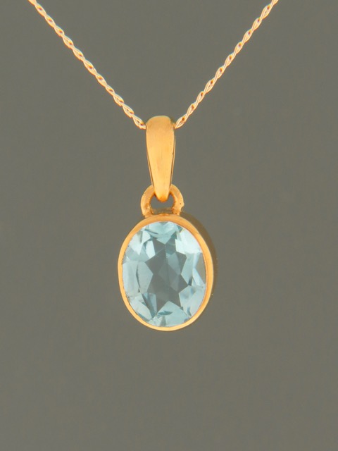 Blue Topaz Pendant - Gold Vermeil - BT343GV