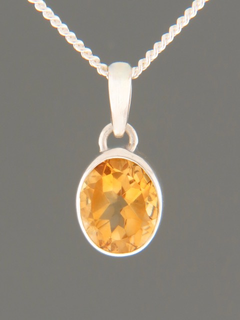 Citrine Pendant - Sterling Silver - C311