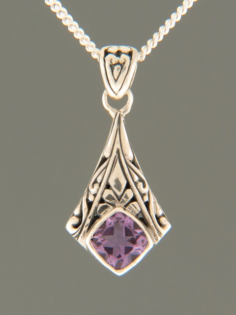 Amethyst Pendant - Sterling Silver - A420