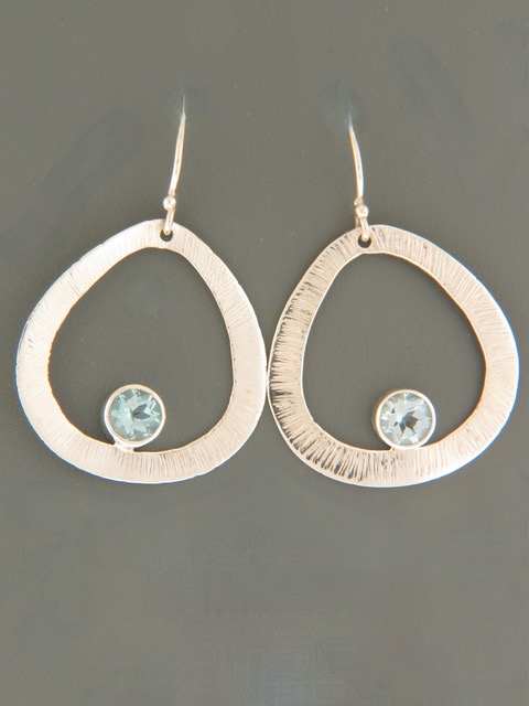 Blue Topaz Earrings - Sterling Silver - BT557