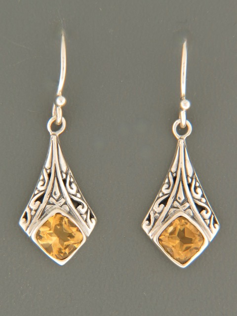 Citrine Earrings - Sterling Silver - C553
