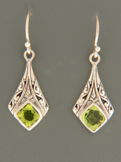 Peridot Earrings - Sterling Silver - P553
