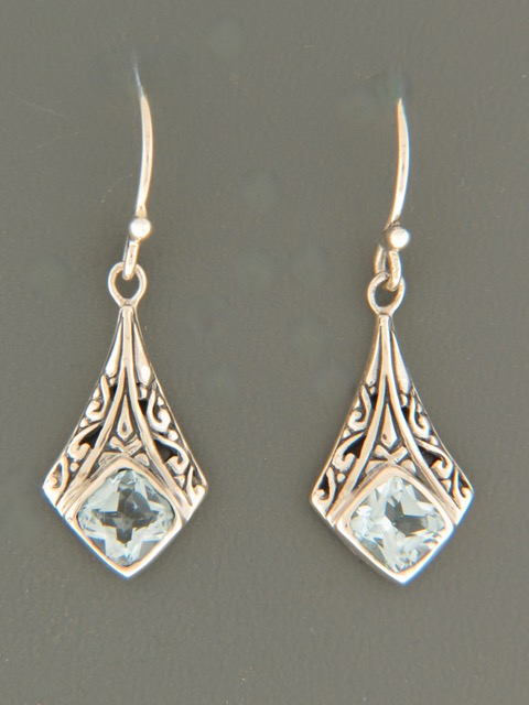 Blue Topaz Earrings - Sterling Silver - BT553