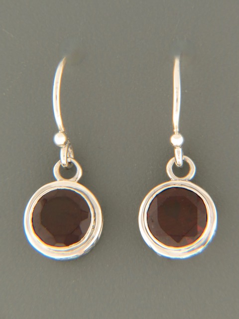 Garnet Earrings - Sterling Silver - G556
