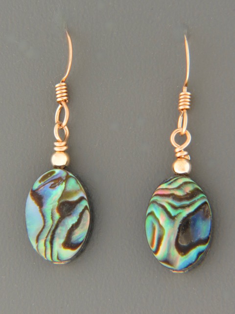 Paua Shell Earrings - 14ct Gold Filled - PA534G