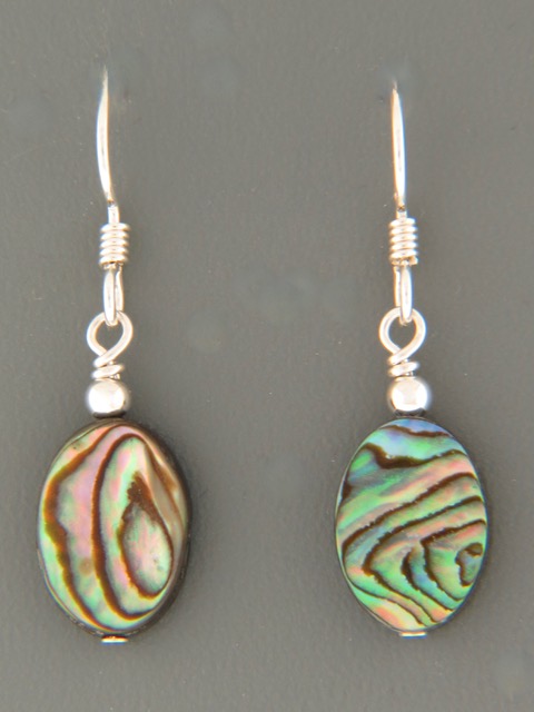 Paua Shell Earrings - Sterling Silver - PA534