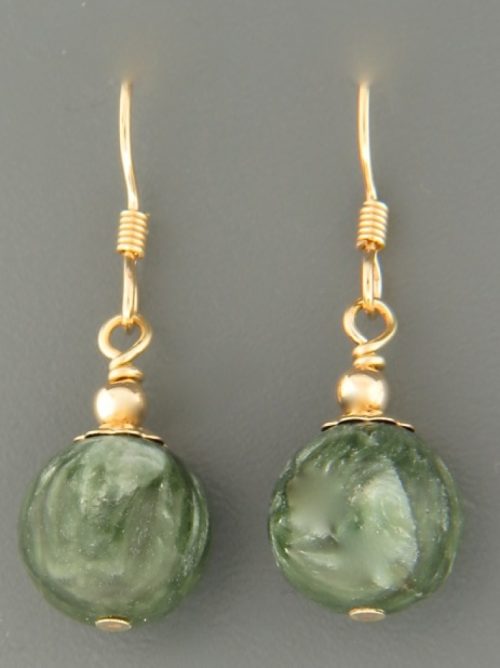Seraphinite Earrings - 14ct Gold Filled - SE504G