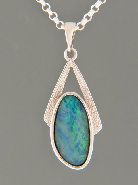 Opal Pendant - Sterling Silver - OP309