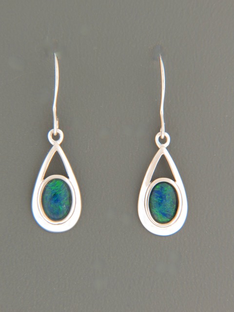 Opal Earrings - Sterling Silver - OP505G