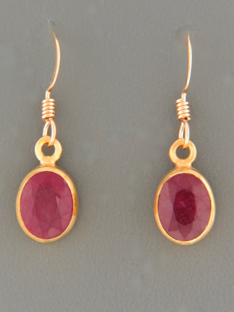 Ruby Earrings - Gold Vermeil - R502GV
