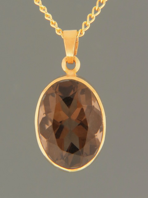 Smokey Quartz Pendant - Gold Vermeil - SQ311GV