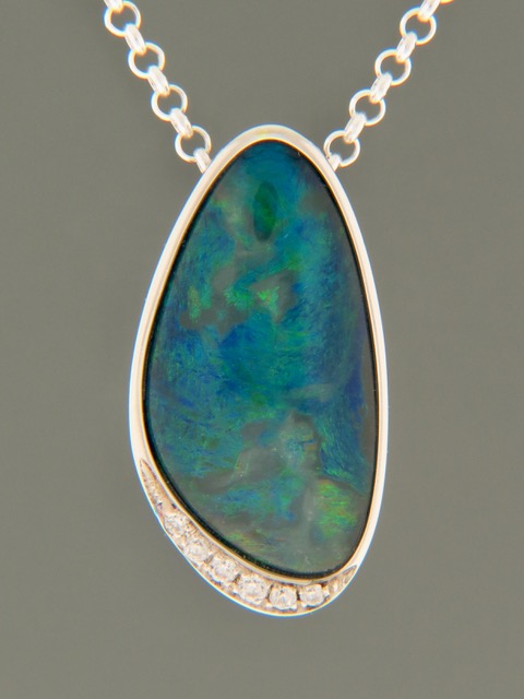 Opal Pendant - Sterling Silver - OP315