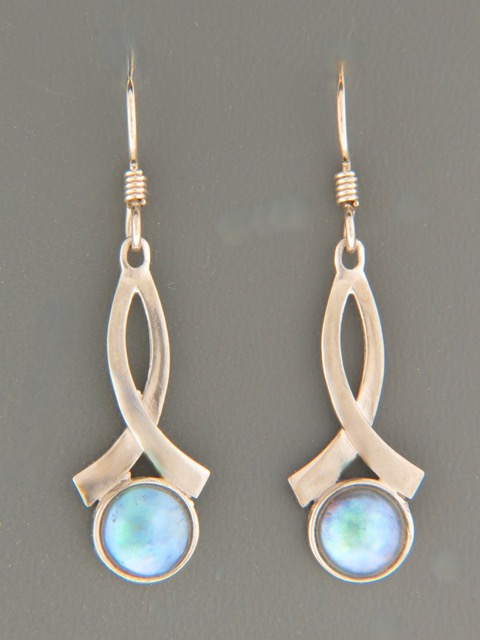 Blue Pearl Earrings - Sterling Silver - 8mm Pearls - PP502