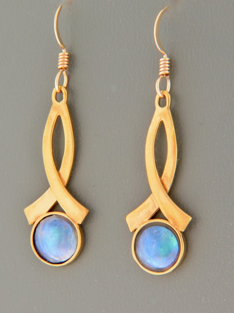 Blue Pearl Earrings - Gold Vermeil - 8mm Pearls - PP505GV