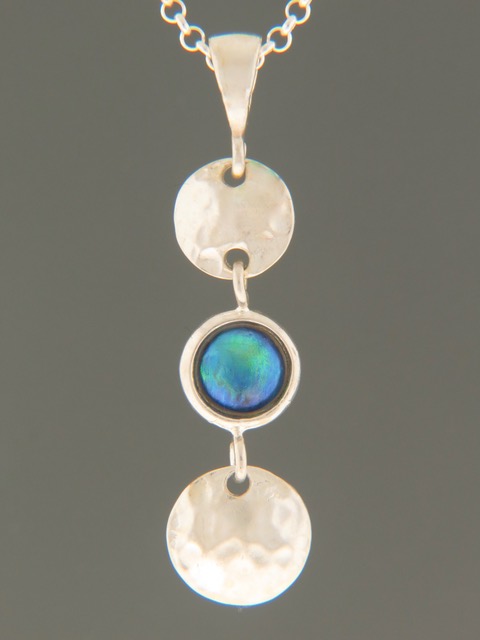Blue Pearl Pendant - Sterling Silver - 8mm Pearl - PP321